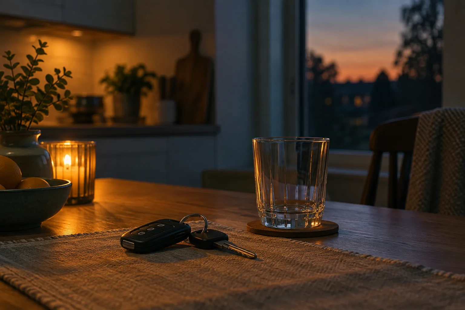 Decorative illustration representing safe, sober driving