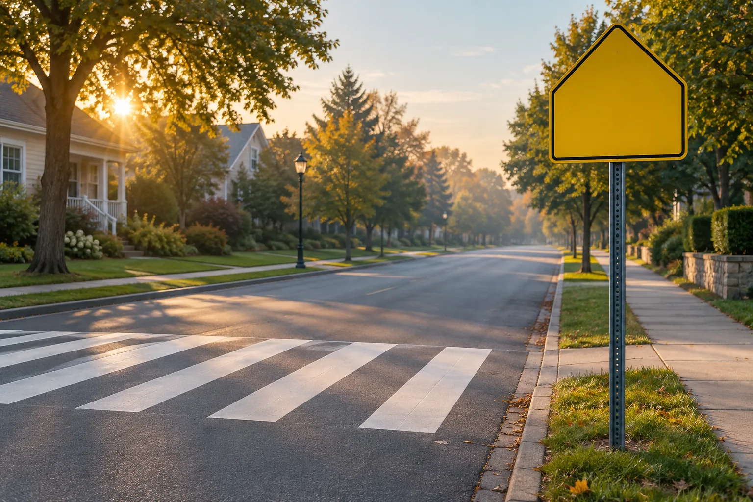 Decorative illustration representing a school zone crossing
